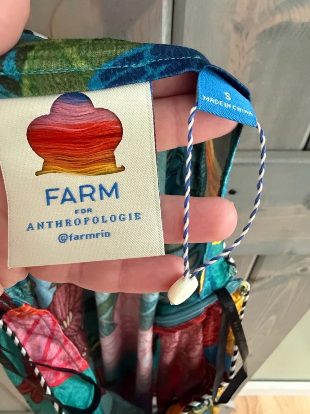 FARM Rio for Anthropologie bold tropical floral wrap style long skirt size small - Picture 3 of 9